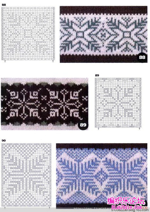 挪威双色提花编织图案图解-编织乐论坛
