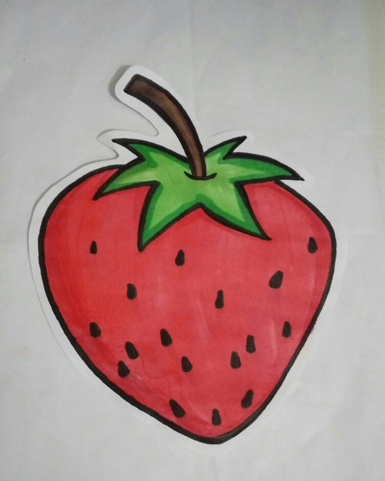 水果简笔画草莓