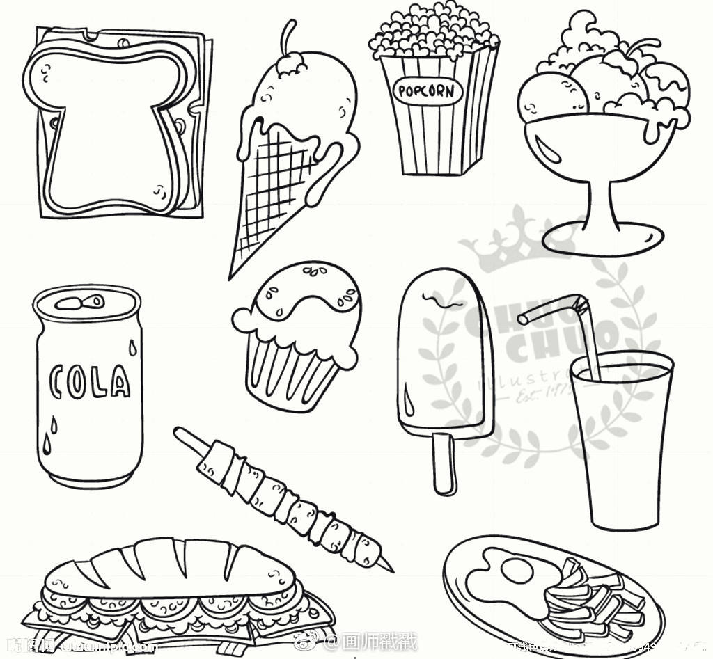 食物简笔画 - 堆糖，美图壁纸兴趣社区