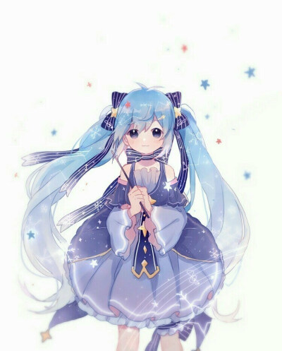 雪初音 初音未来 miku 动漫二次元 双马尾 可爱 v家 马猴烧酒? 星空