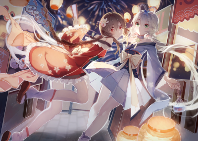 南北组 乐正绫 洛天依 绘师:hanayome(pixiv id=6047646) 本作品pixiv