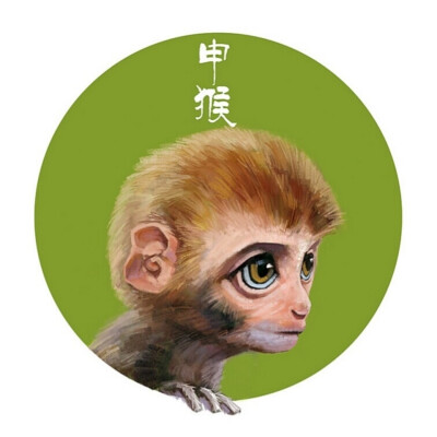 十二生肖头像插画——申猴