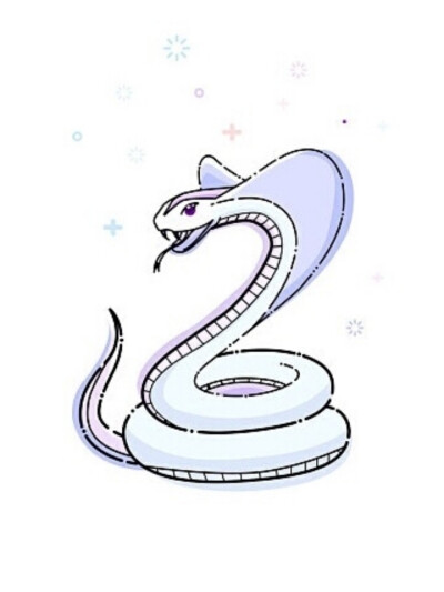 卡通十二生肖淡彩画——蛇