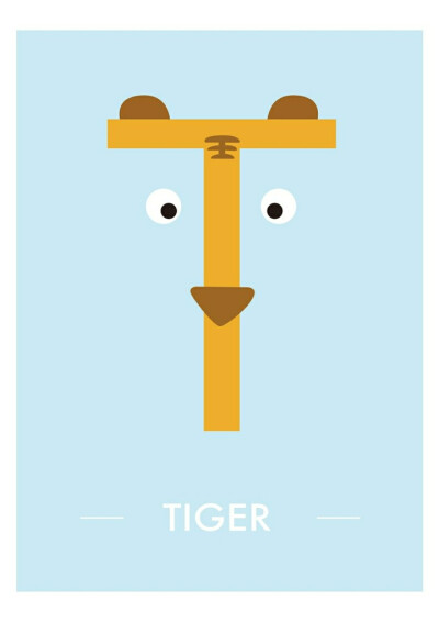 十二生肖字母创意海报——虎