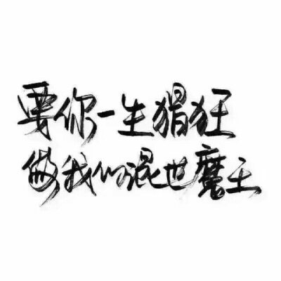 秀丽笔 笔笔墨字 文字控 小清新 文艺 要你一世猖狂 做我的混世魔王