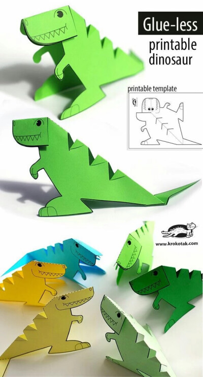 收集   点赞  评论  用卡纸折一只恐龙的王者:霸王龙,造型是比较