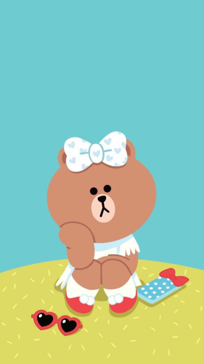 line friends 壁纸 iphone 可妮兔布朗熊 更多line friends壁纸请关注