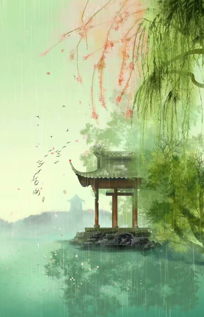 他日云端若相见,请君江南扫落花