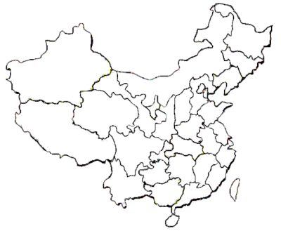 中国空白轮廓地图 省级行政区,学中国地理的小伙伴可以看看哟嘻嘻