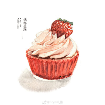 水彩美食插画# #甜点# 作者: crystal_酱