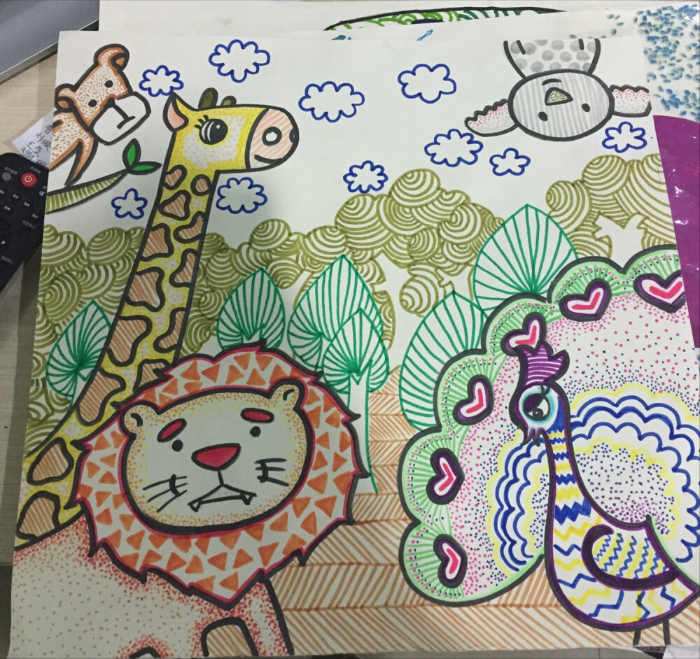 幼儿色彩线描画