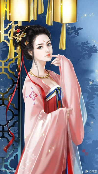 古风粉衣女子