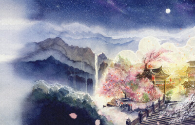 古风风景桥