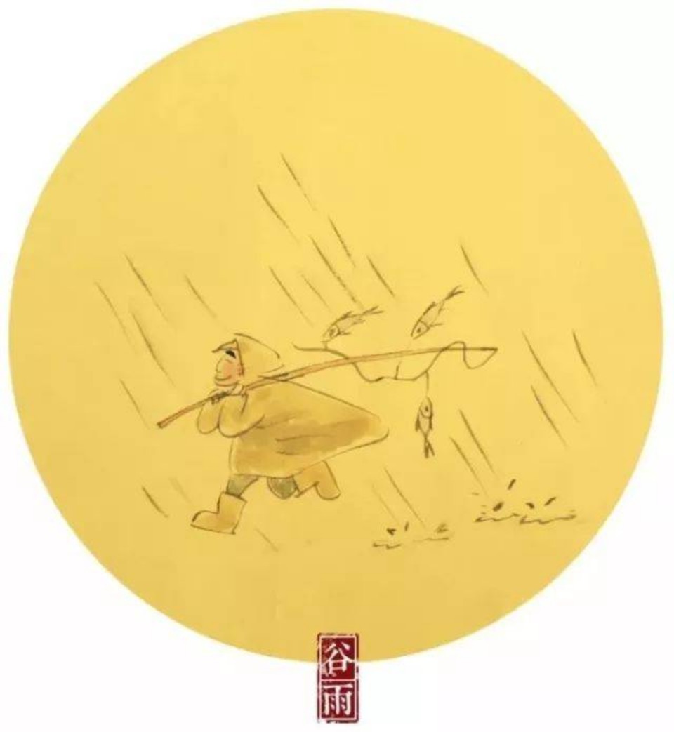 二十四节气——谷雨听雨林下茅舍插秧村外水田桃花闲落风里鹧鸪时鸣山