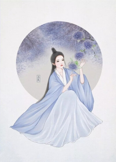 古风汉服人物手绘插画 · 二十四节气——立夏