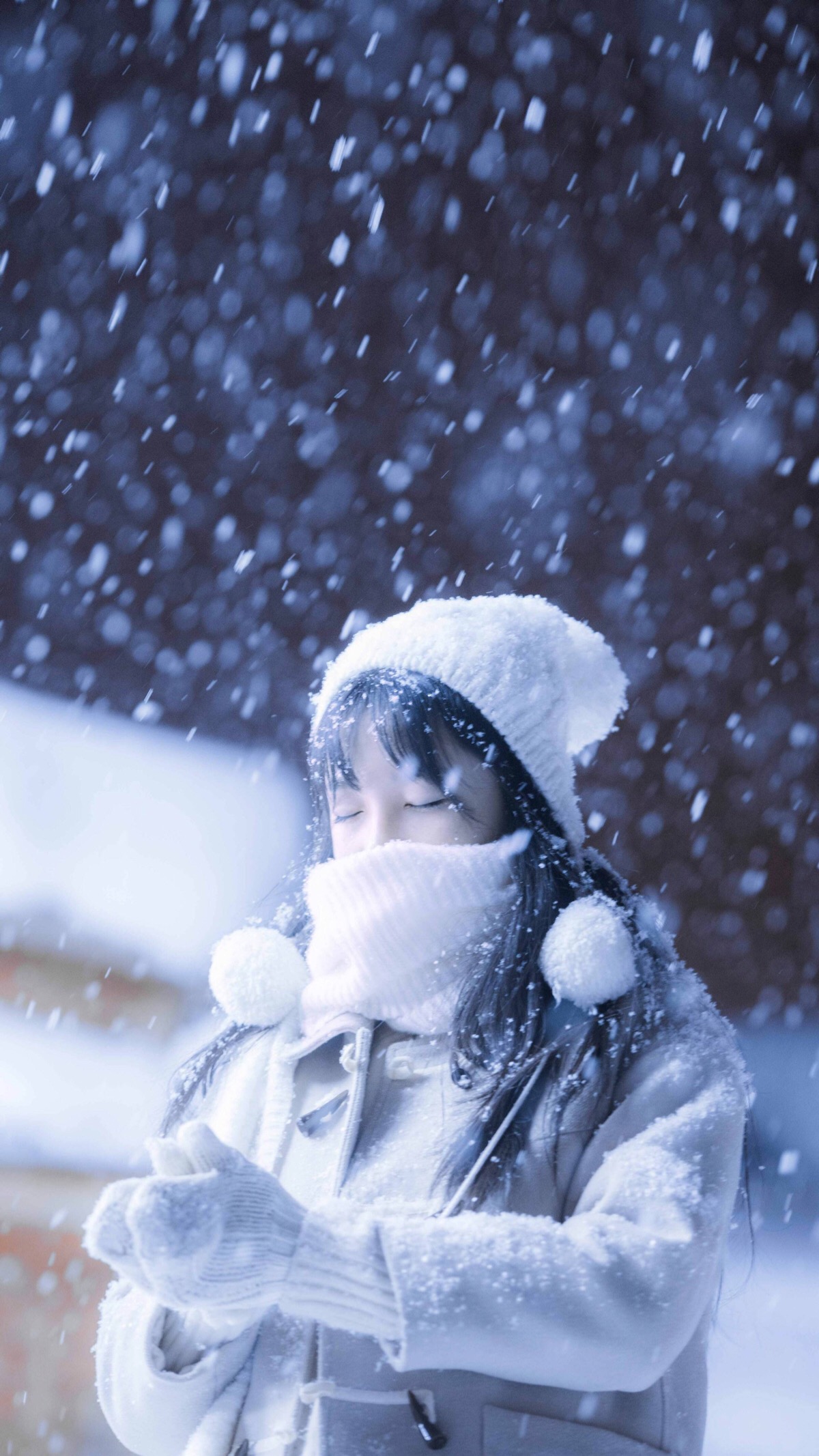 雪景人像