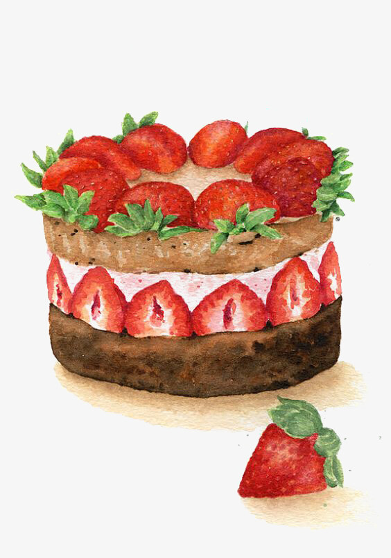 草莓蛋糕素材图片免费下载_高清卡通手绘p