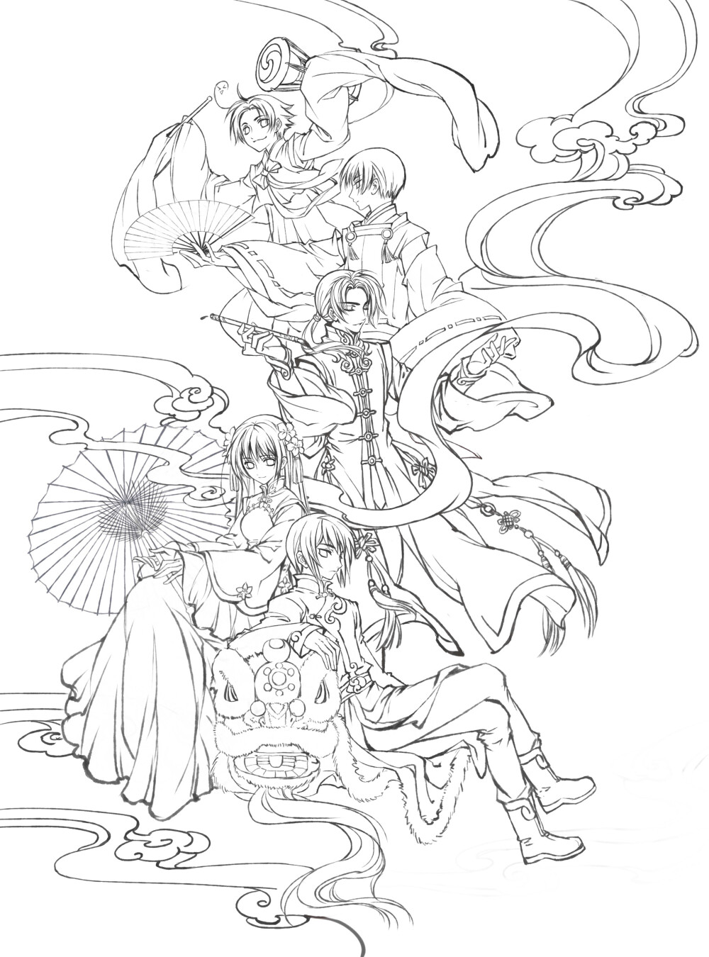 古风线稿