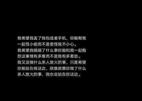 我希望我丢了钱包或者手机,你能帮我一起骂小偷 而不是责怪我不小心.