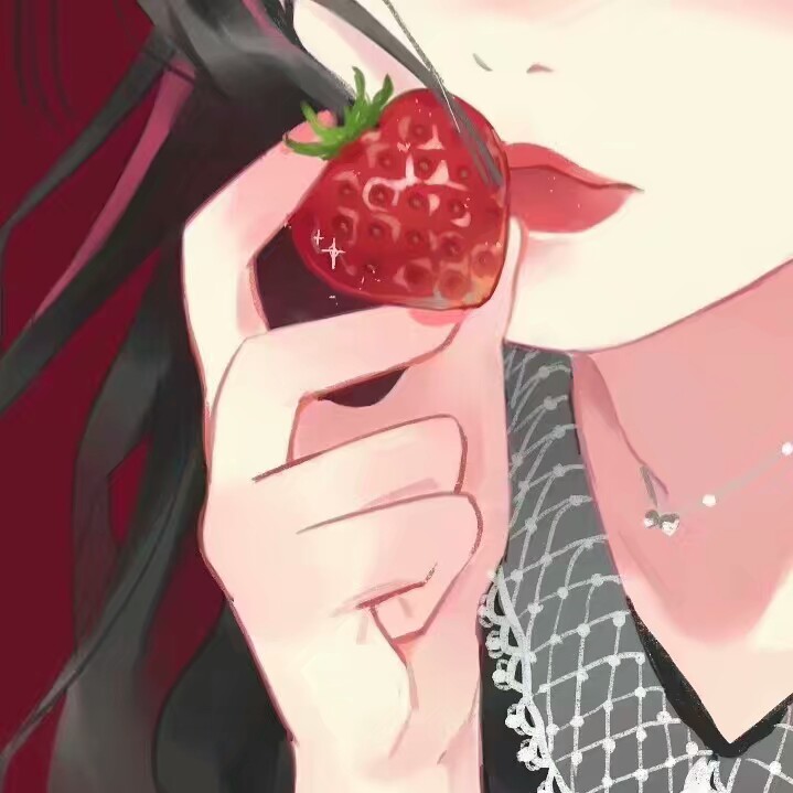 动漫女生头像 局部 个性 草莓