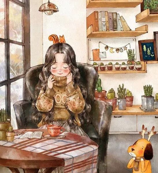 插画 韩国插画 aeppol 森系女孩 森系手绘 森系插画 插画家 室内设计