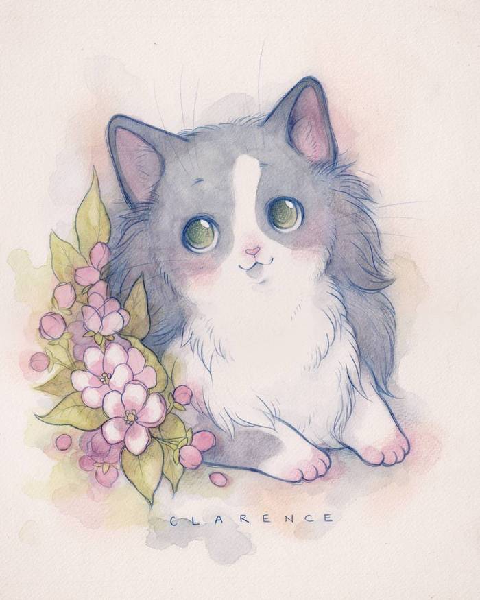 萌萌的猫咪插画 by lindsay campbell