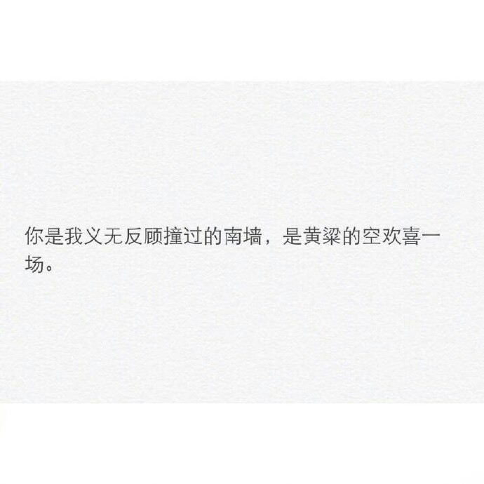 你是我义无反顾撞过的南墙是黄粱的空欢喜一场