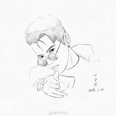 吴亦凡 kris 明星壁纸 男神帅哥 手绘漫画 卡通人物头像 插画绘画