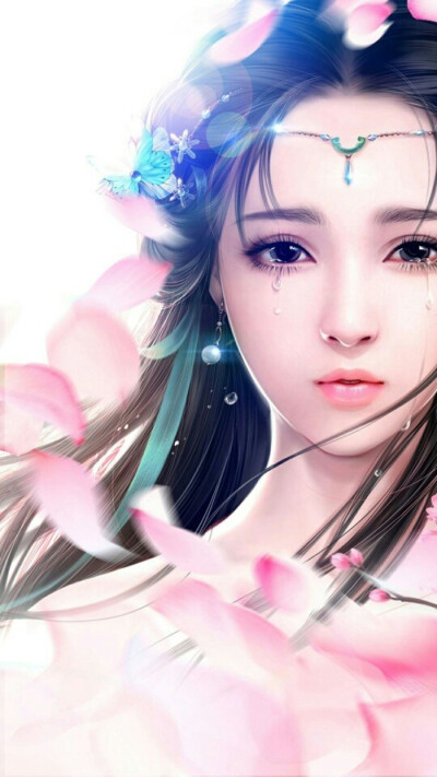 手绘,古风,美女,插画
