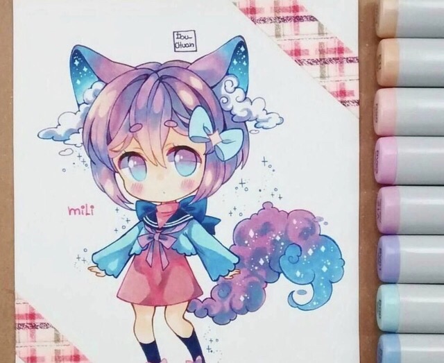 别人家的萌萌哒马克笔画