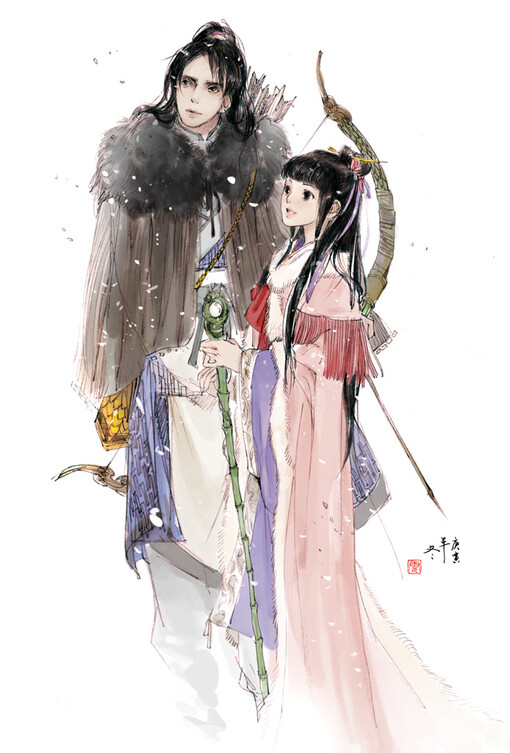 古风素材,中国风复古,人物背景,美人少女,cp双人,纸伞,凄凉,唯美浪漫