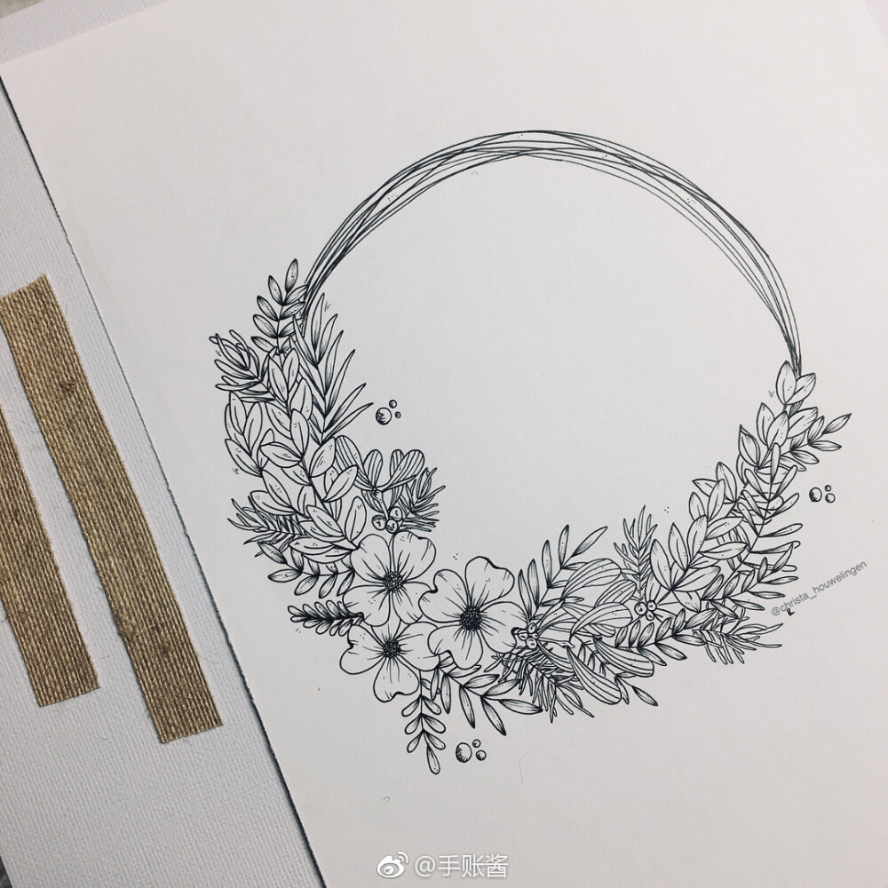 黑白画,花卉