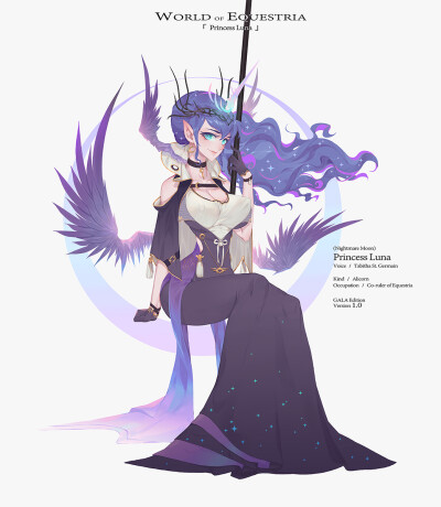 mlp 小马宝莉 luna.露娜半次元画师:xle