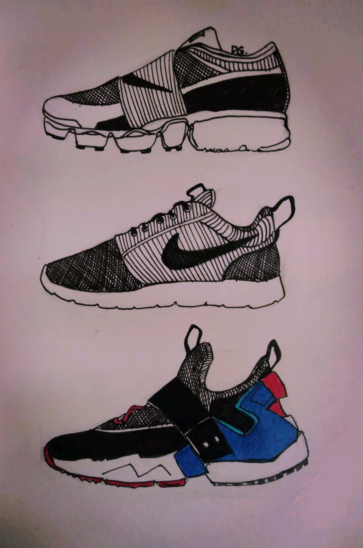 NIKE运动鞋设计 手绘稿 - 普象网