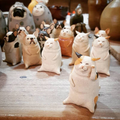 日本艺术家ゆとり炉 / 田崎勧的手作陶艺小动物