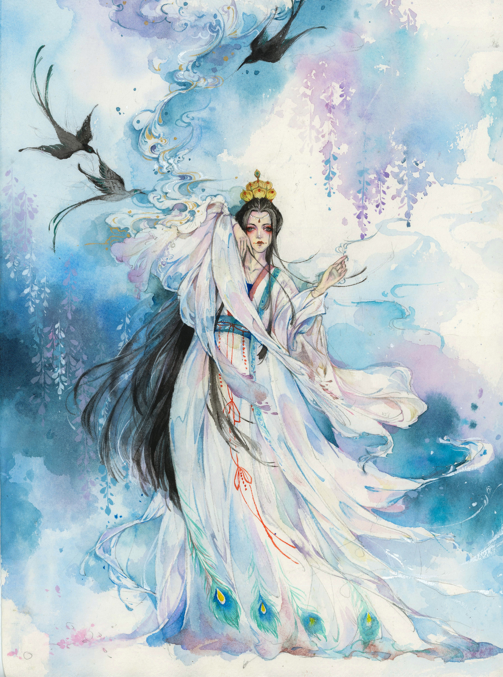 古风水彩美人〕作者 林焯zhuo