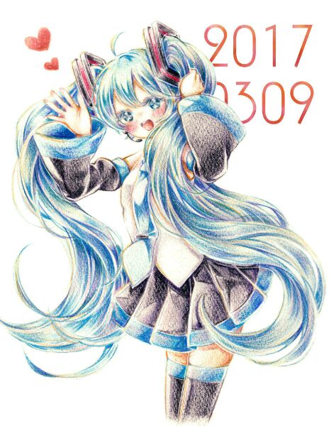 初音未来 手绘 唯美 雪初音 公主殿下 二次元 动漫 p站 miku v家