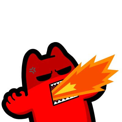 魔鬼猫表情-喷火