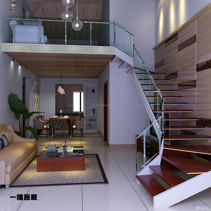 小户型室内跃层楼梯设计效果图_装修123效