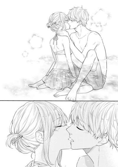 黑白,漫画,kiss,虹色days