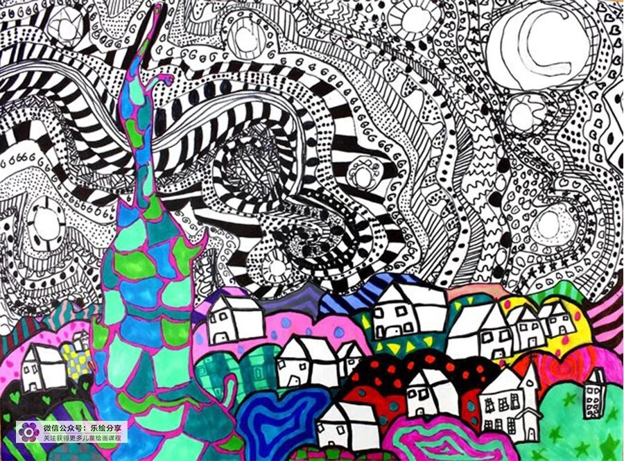 梵高线描星空