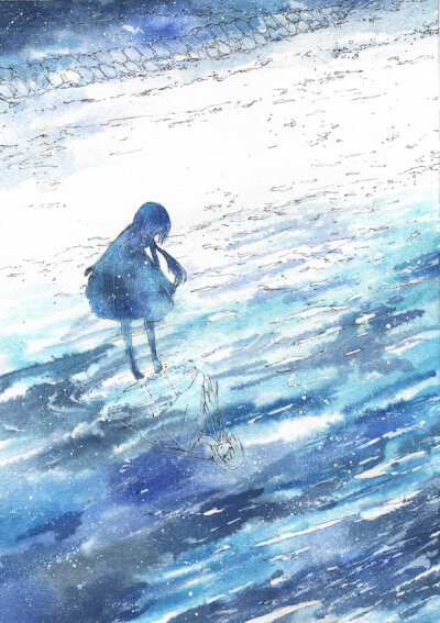 插画/水粉一种色彩也可以美得很极致!画师:も一