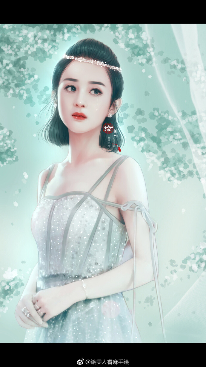 微博:绘美人睿麻手绘~以后持续更新 有空就画 br>赵丽颖美图