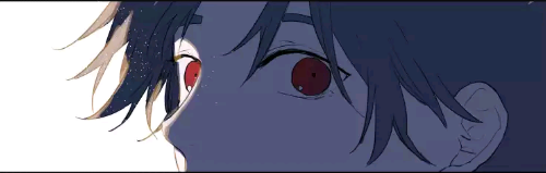 二次元漫画美少年赤瞳红眼