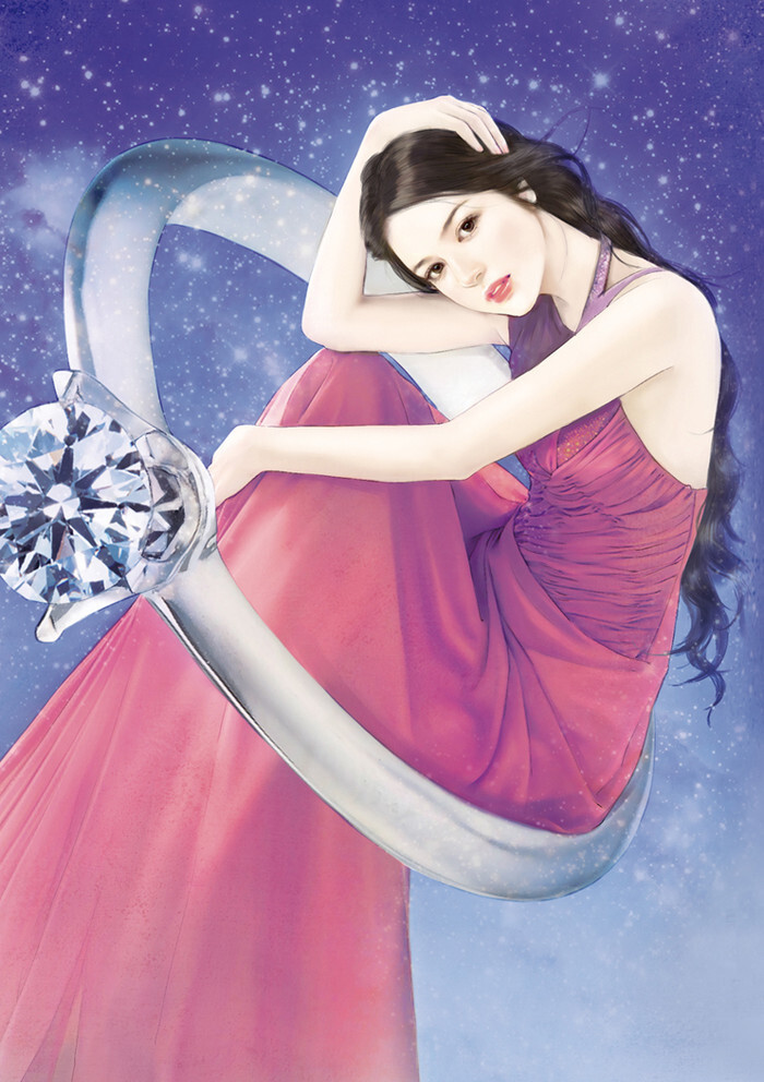 现代美女手绘