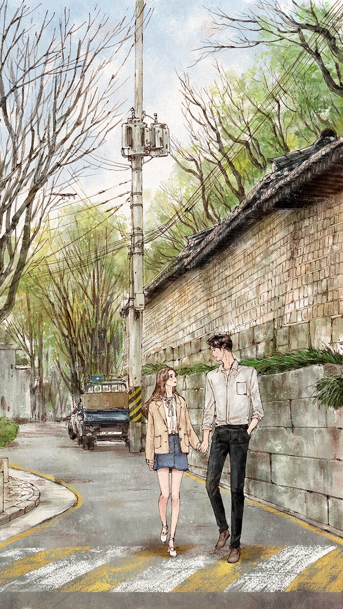 情侣插画~来自韩国插画家aeppol - 堆糖,美图壁纸兴趣社区