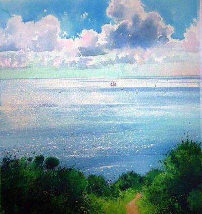 夏天的那片海.作者:英国水彩画家richard thorn