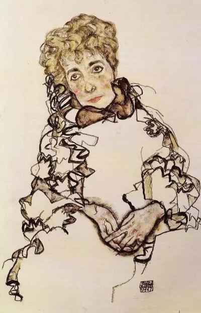 埃贡 席勒 egon schiele 维也纳分离派师从克里姆特奥地利绘画巨子