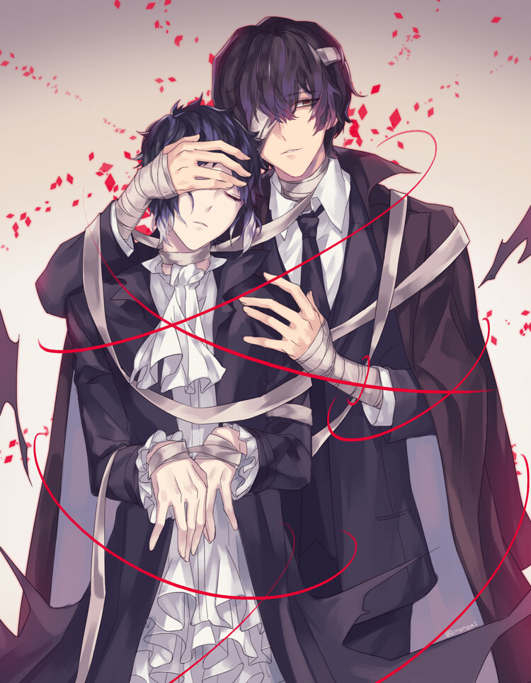 tags: anime, monoxi, bungou stray dogs, dazai osamu, akutagawa