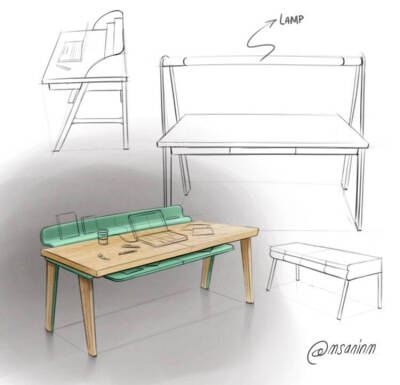 家具设计手绘草图,休闲座椅办公座椅柜子设计手绘